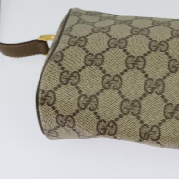 GUCCI GG Supreme Web Sherry Line Bag Pvc Beige Gold 89 02 018 - Picture 12 of 16